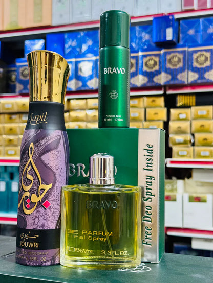 Bravo perfume 100 ML With 2 body spray